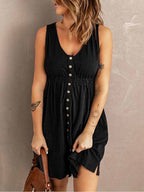 Stunncal Casual Buttons Vest Dress(9 Colors)