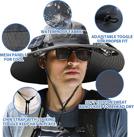 🎁Best father‘s Day Gifts❤2025 New Ultralight Solar Fan Sun Hat – Lighter Than a Baseball!⚾(Only 11oz)：Japanese Design