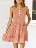Stunncal Pleated Design Mini A Line Dress