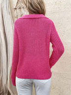 Stunncal Solid Color Lapel Slim Fit Knit Sweater(9 colors)