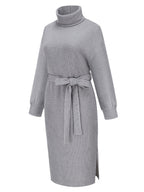 Stunncal High Neck Lace-Up Knit Dress(4 colors)
