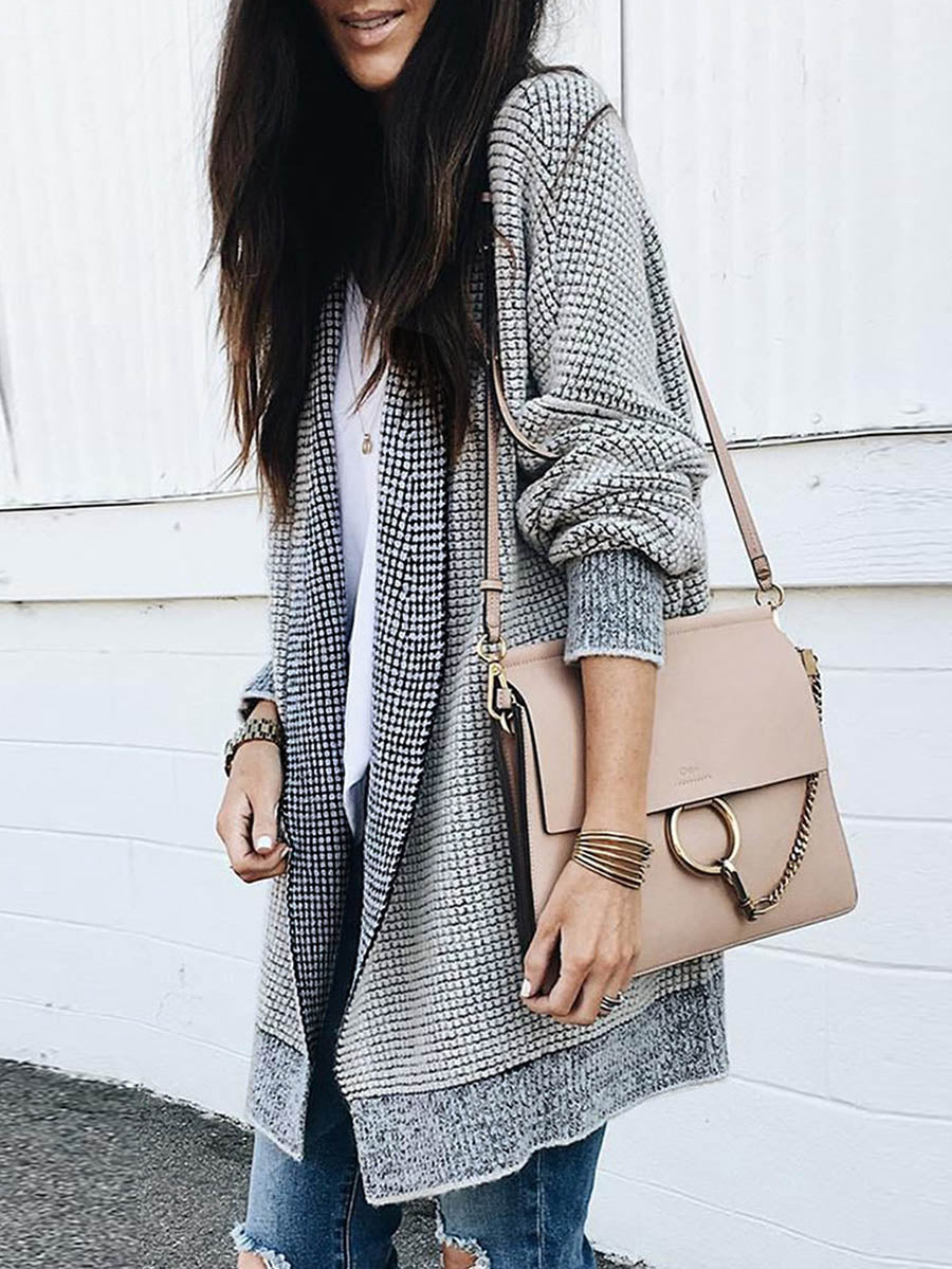 Stunncal Knitted Sweater Cardigan （3 colors）