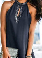 Stunncal Solid Color Round Neck Dress