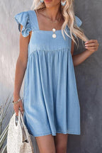 Stunncal Fashion Casual Ruffle Backless Slim Dress