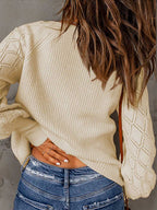 Stunncal Solid Color Loose Puffy Sleeve Sweater (5 colors)