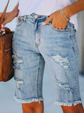 Stunncal Torn Fringe Denim Pants