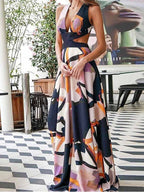 Stunncal Alyssa Printed  V Neck Dress