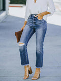 Stunncal Ripped Straight-Leg Jeans