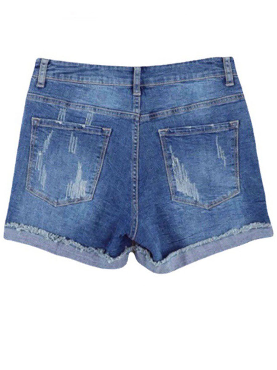 Stunncal National Flag Torn Denim Shorts