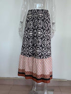 Stunncal Printed Loose Patchwork Hem Dress