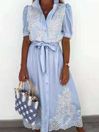 Stunncal  Printed Belt Tunic Dress