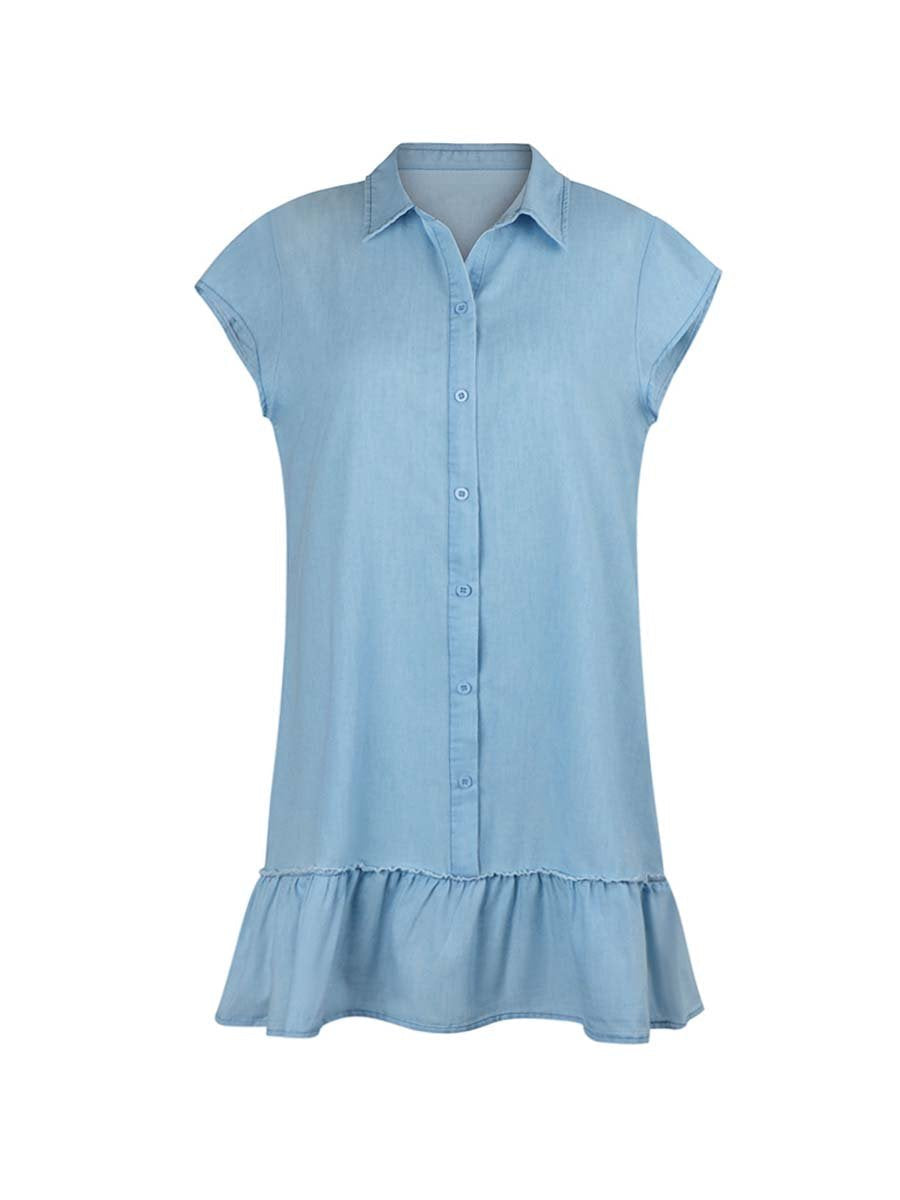 Stunncal Ruffled Denim Dress