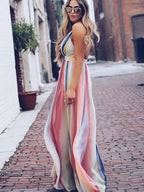 Stunncal Multicolor Printed Sexy Dress(Thin)