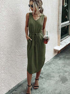 Stunncal Casual V-Neck Vest Dress