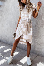 Stunncal Hilton Cotton Blend Striped T-shirt Dress