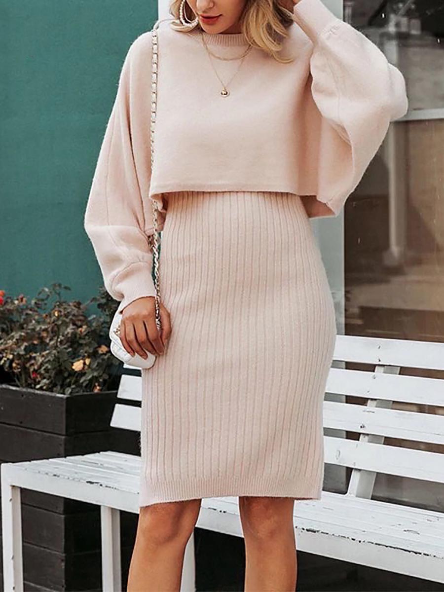 Stunncal Full Of Surprises Ribbed Knit Midi Dress