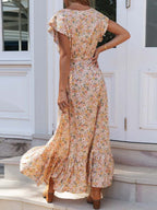 Stunncal V-neck Print Irregular Dress