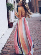 Stunncal Multicolor Printed Sexy Dress(Thin)