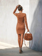 Stunncal Long-Sleeved V-Neck Dress