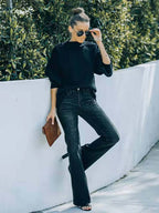 Stunncal Fashion Slim High Waist Stretch Flare Jeans