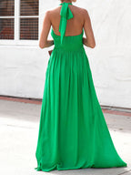Stunncal Solid Color Deep V-Neck Hanging Sleeveless Sexy Dress ( 5 colors)