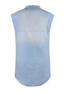 Stunncal Sleeveless Buttoned Shirt Denim Dress