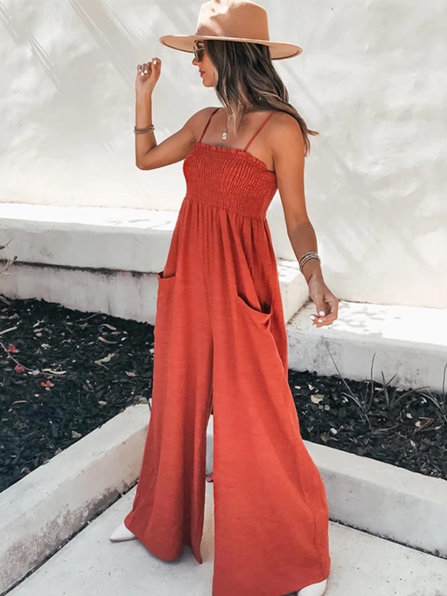 Stunncal Sling Pocket High Waist Jumpsuit