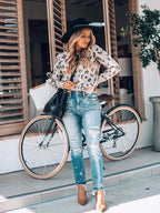 Stunncal Leopard Printed Knit Sweater