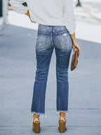 Stunncal Ripped Straight-Leg Jeans