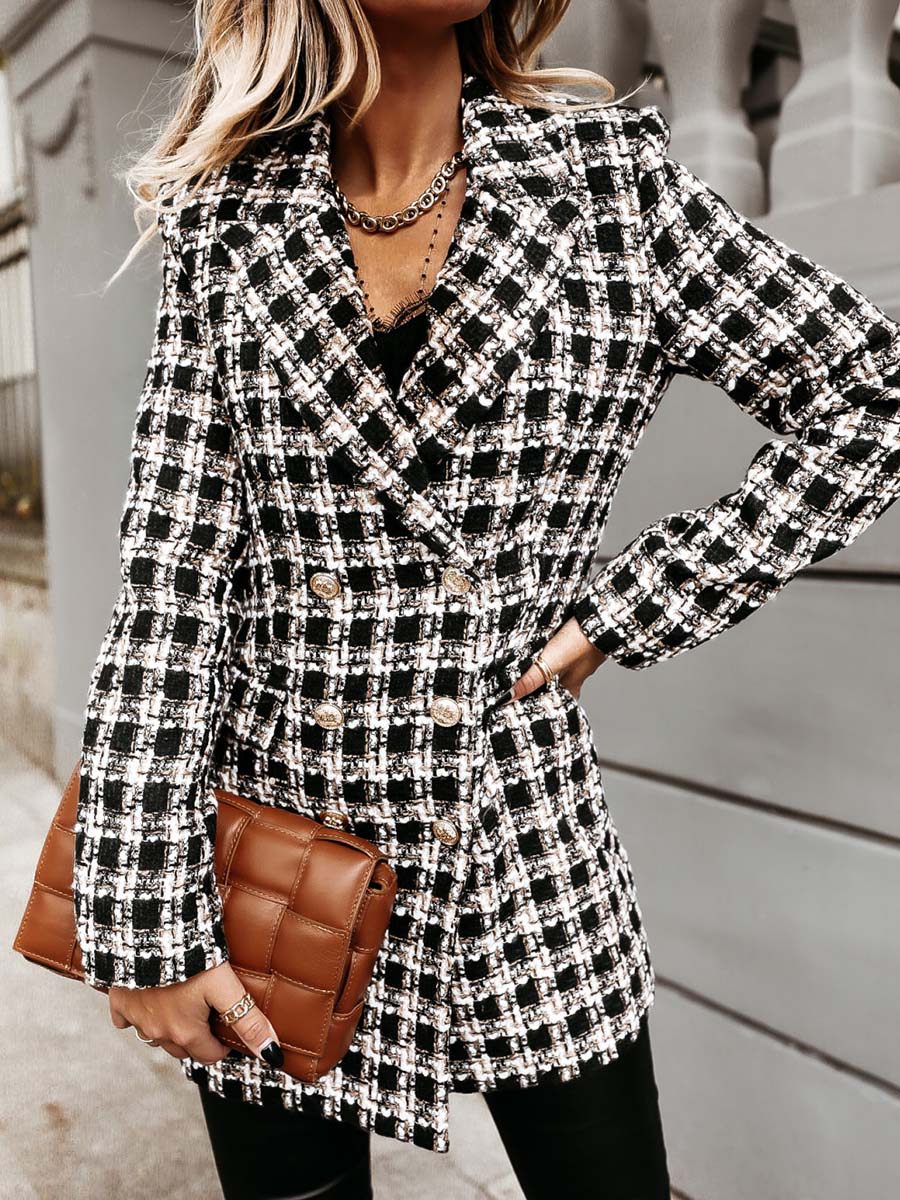 Stunncal Suit Collar Double-Breasted Coat