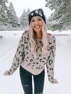 Stunncal Leopard Printed Knit Sweater