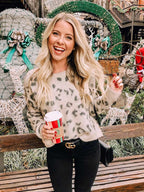 Stunncal Leopard Printed Knit Sweater