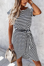 Stunncal Hilton Cotton Blend Striped T-shirt Dress