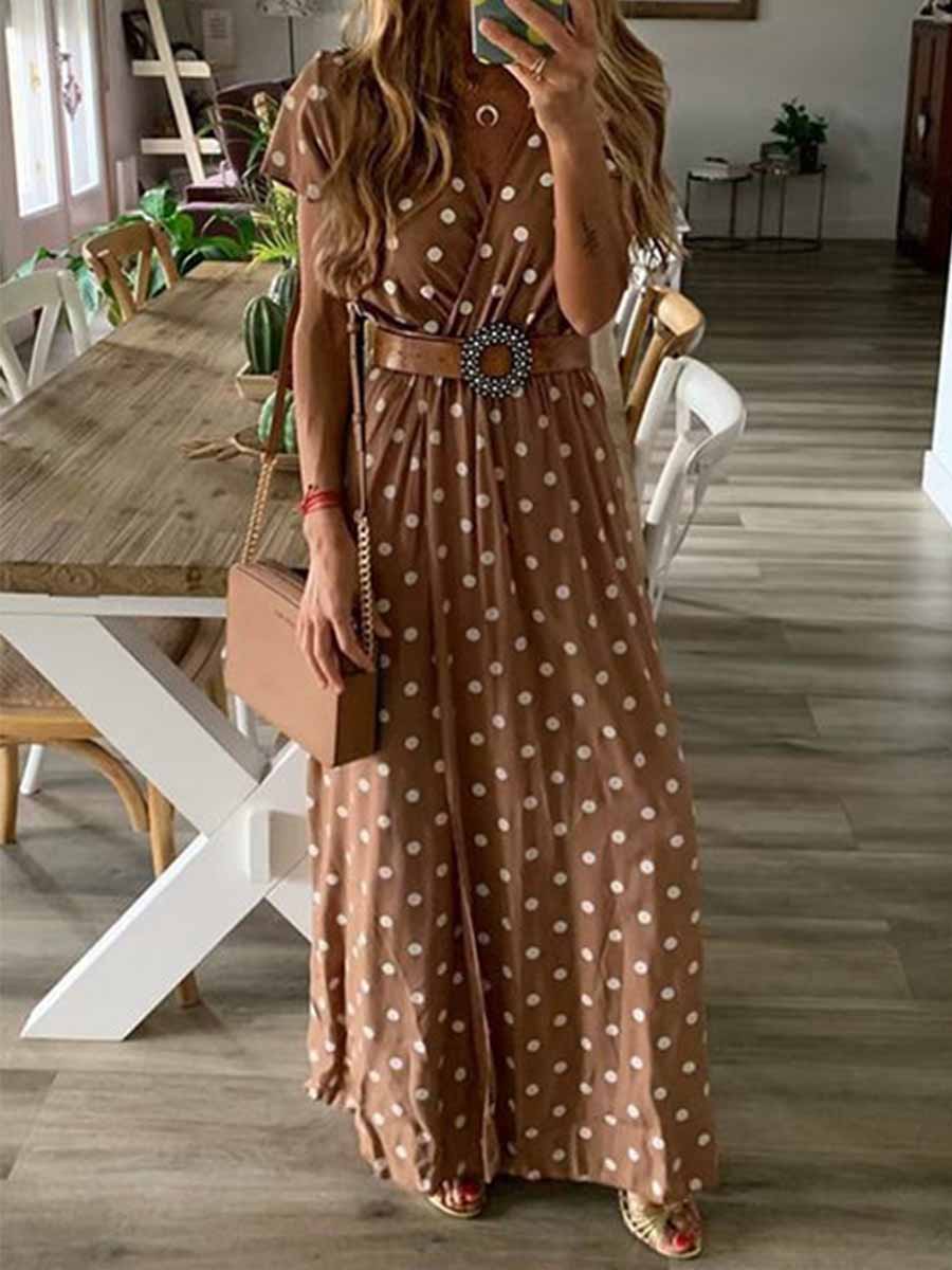 Stunncal Polka Dot Long Dress