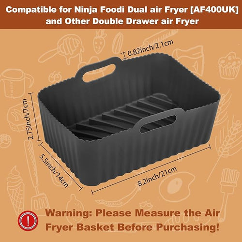 Dual Zone Air Fryer Liner Accessories 2Pcs