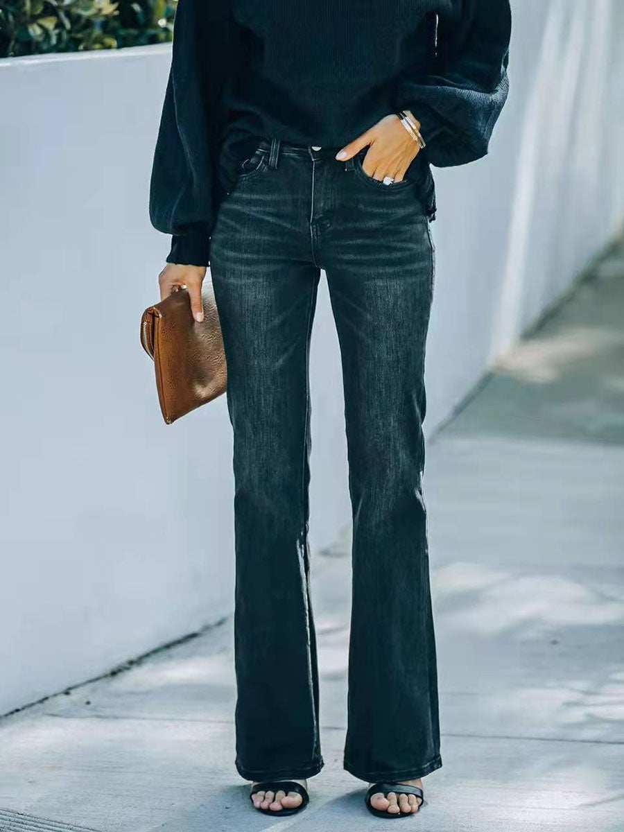 Stunncal Fashion Slim High Waist Stretch Flare Jeans