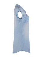 Stunncal Sleeveless Buttoned Shirt Denim Dress
