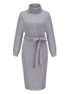 Stunncal High Neck Lace-Up Knit Dress(4 colors)