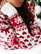 Stunncal Snowflake Moose Christmas Sweater