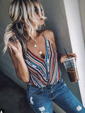 Stunncal Contrasting Striped Vest Top