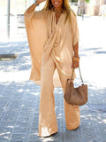 Stunncal Eden Cotton Casual Solid Color Loose Pants Suit