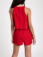 Stunncal O Neck Ruffle White Romper（4 colors）