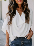 Stunncal V-Neck Loose Mid-Sleeve T-Shirt(7 colors)