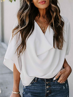 Stunncal V-Neck Loose Mid-Sleeve T-Shirt(7 colors)
