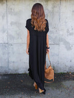 Stunncal V-Neck Pocket Split Dress(8 colors)