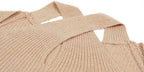 Stunncal Solid Color Crossed Hanging Shoulder Knit Sweater