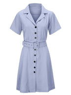 Stunncal V-Neck Button Shirt Dress