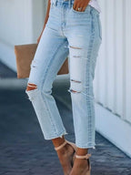 Stunncal Non-stretch Ripped Washed Jeans