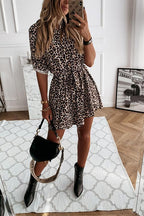 Stunncal Animal Print Belted Mini Dress