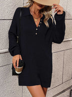 Stunncal Solid Color Lapel Button Knit Mid-Length Coat Sweater